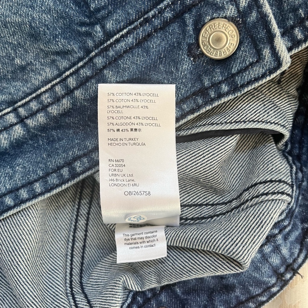 Free People We the Free  Now or Never Denim Jacket Size Small - Picture 6 of 8